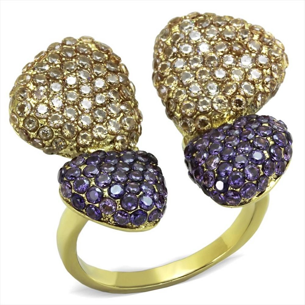 Stainless Steel Butterfly AAA grade CZ Ring 9